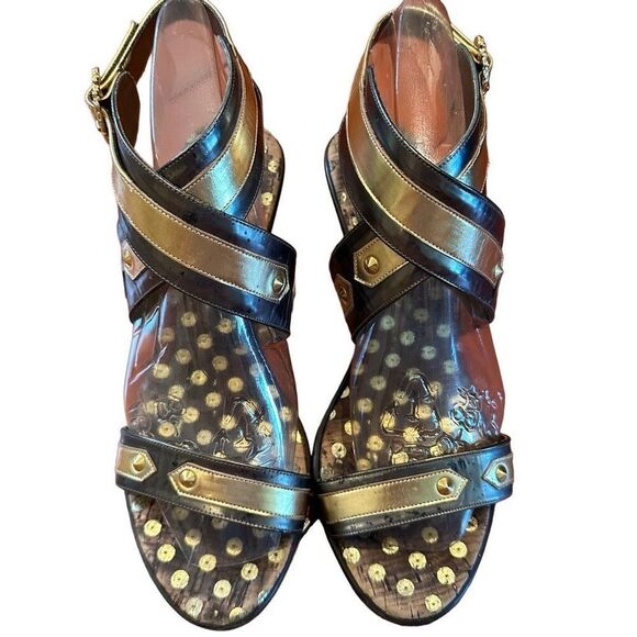 Boutique brown and gold heels - size 8.5 - Picture 1 of 8